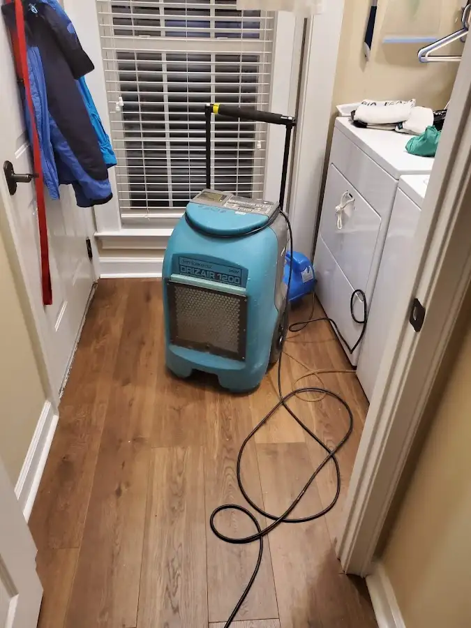 Commercial dehumidifier deployed for Flood Damage Cleanup in Corcoran